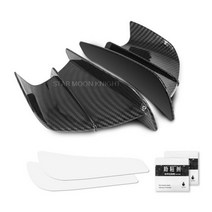 야마하 YZF R1 R1M R7 R6 R3 R125 FZ6R TZR50 FZ1 Fazer 8 오토바이 페어링 사이드 윙렛 공기 역학 윙 디플렉터 스포일러, Carbon fiber texture