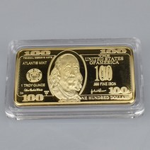 은화 선물 상자 포함 금괴 미국 금속 동전 24k USD 100 달러, 없음, only coin 1pcs