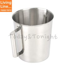 Kitchen 고급형 스텐 계량컵 스텐 비이커 밀가루 계량 업소용 제과 제빵 베이커리 측정 기구, ♡스텐계량컵(고급형) 2000cc♡, [ 1개 ]