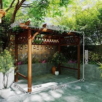 정자 원두막 정원 철재 조립식 야외 테이블 레인커버 천막 방수 테라스, 가로3m*세로2m (그물망포함)