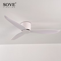에어블로우 우드 천장 실링팬 LED sove 현대 블랙 화이트 낮은 바닥 dc 모터 팬, a1 흰색, 52인치