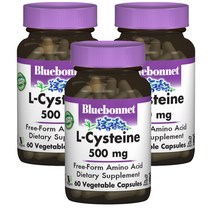블루보넷 L-시스테인 500mg 베지터블 캡슐 글루텐 프리 비건, 60개입, 3개