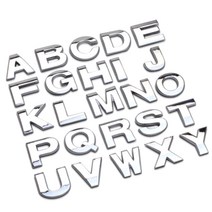 자동차 자가용 모던 실버 3D 입체 포인트 영어 알파벳 부착 이니셜 이름 새기기 스티커 H, J