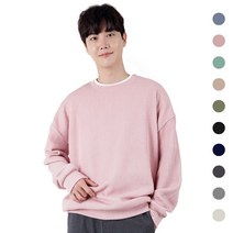 남성용 오버핏 코듀로이 소프트 라운드 맨투맨 티셔츠