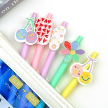 디자인 귀여운 캐릭터볼펜 예쁜 똑딱이 잘써지는 필기감좋은 볼펜 0.5, No.04