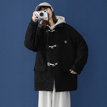 날씬해 보이는 떡복이코트 해외 수입 코디 떡볶이코트 고등학생코트 떡볶이단추코트 여성 롱코트 유행하는 체크떡볶이코트