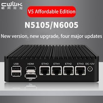 미니 PC 업그레이드 i226-V N5105/N6005 V5 소프트 호스트 PVE/ESXI 팬리스 에너지 절약 저렴한 에디션. 주식용 컴퓨터 호환, N6005-i226-V5, 32G RAM 512G SSD