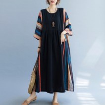 도니와 여성 라운드넥 롱 데일리 직장인 원피스 레오론ZA68