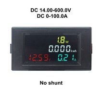 전류계 디지털 DC 전력 에너지 미터 모니터 전압계 4 in 1 DC 볼트 암페어 와트, 100A 션트 없음