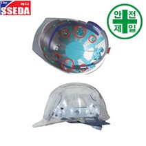 안전모내피 SSEDA-통풍충격흡수 (쎄다7 전용) 안전모 헬멧 내피 땀흡수대, 1개
