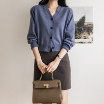 그녀의 신발 (빠른배송)지젤 크롭 가디건 린넨베이지 진블루 오트