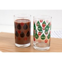 [유리컵] 서울우유 패턴 레트로 315ml 2컬러, 초콜릿