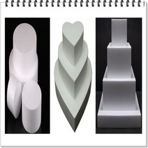 원형 하트 사각 모형 스티로폼 크림클레이 만들기재료 높이7cm, 4호
