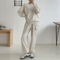 여성 빅사이즈 맨투맨 카코팬츠 트레이닝세트 PST0008데일리 루즈핏 오버핏