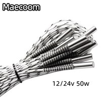 테프론튜브 테프론 호스 Maecoom 가열 튜브 620mm 12v 24v 50w 세라믹 카트리지 히터 1m 2m reprapamp v6 j-head 압출기 3d 용 점적테이프, 2개