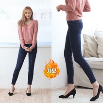 루나진 여성용 기모 히든밴딩 슬림핏 스판 청바지 TS-3800
