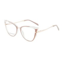 Fashion 캣 Eye Glasses 프레임 For Women TR90 블루 라이트 Optical corative Leopard Metal 안경 투명