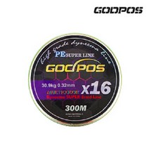 갓포스 PE 5색 16합사 300M 합사 낚시줄 1호-6호 고강도 다이니마, 갓포스 5색 PE 16합사 300M, 6호