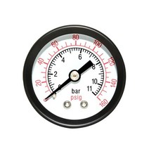 Beduan 공기 압축기용 압력 게이지 3.8cm(1-1/2인치) 다이얼 센터 백 마운트 0.3cm(1/8인치) NPT 0-200 Psi 464982, 160 Psi_1/8