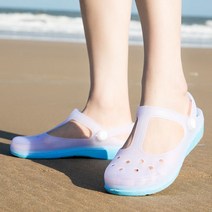 여름 젤리슈즈 여성 유아 고무 샌들 고무 장마신발 젤리 명품 비오는날