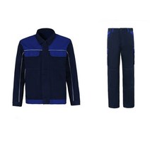 남성용 반사 용접 슈트 멀티 포켓 작업복 전기 공장 수리공 작업장 내구성 유니폼, Blue set_L-175