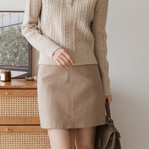 디작소 여성 겨울 데일리 피치 기모 미니 스커트