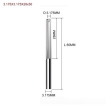 1 개 3.175mm 4mm 6mm 8mm 2 개의 플루트 스트레이트 슬롯 비트 우드 커터 CNC 솔리드 카바이드 더블 라우터, 3.175X3.175X28X50