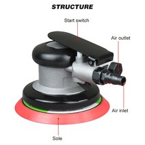 샌딩기 전동 사포 5인치 공압 공기 샌더 그라인더 폴리 셔 도구 에어 궤도 팜 머신 10000RPM 샌딩, 한개옵션0