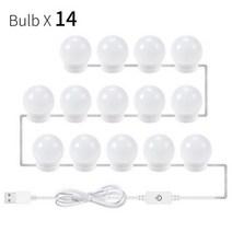 파우더룸 화장대 조명 캔링 LED 12V 메이크업 거울 전구 할리우드 화장대 조명 무단 조도 조절 벽 램프 6 10 14 화장대 용 전구 키트, 14 Bulbs, Nature White + CHINA, Two Years Warranty