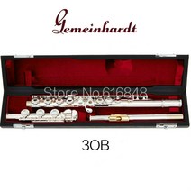 Gemeinhardt 3OB/GLP 골드 립 고품질 17키 개공 실버 도금 C조 플루트 악, 한개옵션0