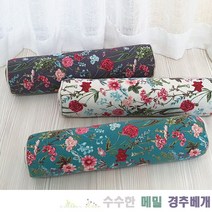 통풍/사계절/플라워/빈티지 꽃무늬/수수한 메밀 경추베개, 청록