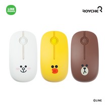 라인프렌즈 무소음 무선 마우스 정품 캐릭터 곰돌이 브라운 토끼 코니 병아리 샐리 소리안나는 저소음 사무용 업무용 귀여운 커플, 라인프렌즈 무선 마우스