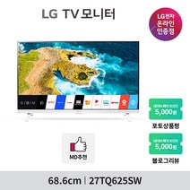 LG 27TQ625SW 27형 넷플릭스 원룸 소형 캠핑 TV 스마트TV 모니터 화이트 OTT서비스, LG기사 무료방문설치