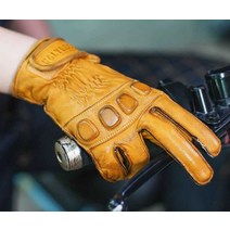 양가죽 바이크 라이더 장갑 글러브 레트로 터치, (UBG-R501)노란색 M