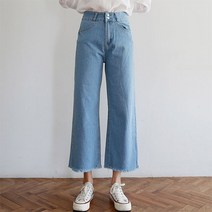 마이시즌 여성 잇츠오케이 와이드 팬츠 편한 스판 청바지