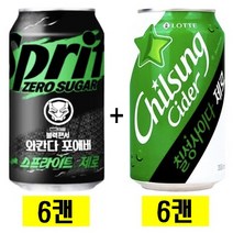 스프라이트 제로 355mlx6캔+칠성사이다 제로 355mlx6캔, 12캔, 355ml