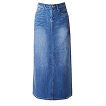 여성용 롱 데님 스커트 캐주얼 A라인 데님 맥시 스커트 신축성 있는 하이 웨이스트 진 스커트 포켓 포함 블루 라이트 블루(A 라인)