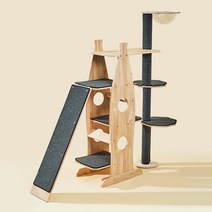 나을디자인 M4-2 디어냥 원목 캣타워 아크릴 미끄럼틀