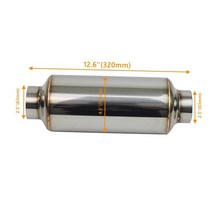 자동차 머플러 225 25 스테인레스 스틸 범용 배기 공진기 테일 튜브 소음기 파이프 시스템