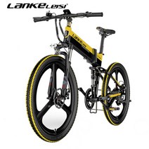 랑케레이시 XT750 26인치 400W 접이식 전기자전거 일체형 휠 관부가세포함, XT750 블랙옐로우