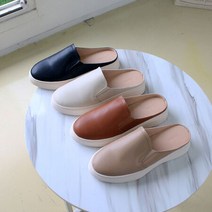 [코지] 여자 모던 심플 가죽 로퍼 키높이 통굽 뮬 슬리퍼