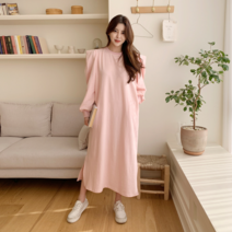 리엘라 베르멘 라운드넥 박시 숄더 퍼프 원피스
