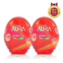 [엘지생활건강] 아우라(AURA) 친환경 빅에그 방향제 복숭아향 440ml x 2개, 상세 설명 참조