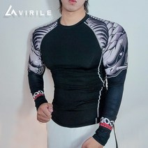 주짓수 전용 기능성 훈련용 긴팔 언더레이어 컴프레션 MMA 레쉬가드 긴팔, 1, L