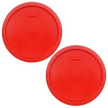 Pyrex 7403-PC 10컵 레드 원형 플라스틱 보관 뚜껑 미국 제조 - 2팩