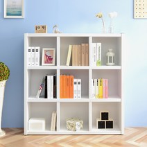 가로형 1200 9칸 낮은책장 책꽂이 오픈수납장 9칸책장 오픈형책장 낮은책장 책꽂이 3단책장 수납책장, 화이트