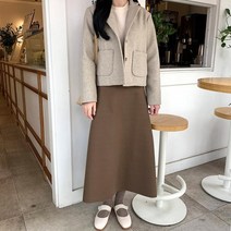 마롱패션 스커트 롱 모직스커 모직 베이직