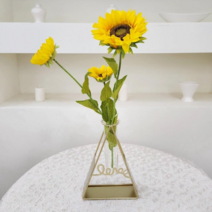 레디박스 아트 철제 꽃병 인테리어 소품 조화, 삼각화병+해바라기