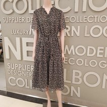 BCBG NC13 여름 플라워 태슬 반팔 원피스 여름 반팔 허리스트링 원피스 B2B5O654