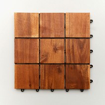 아카시아 원목 조립마루 데크타일 9슬롯 10P, 내츄럴, 10개